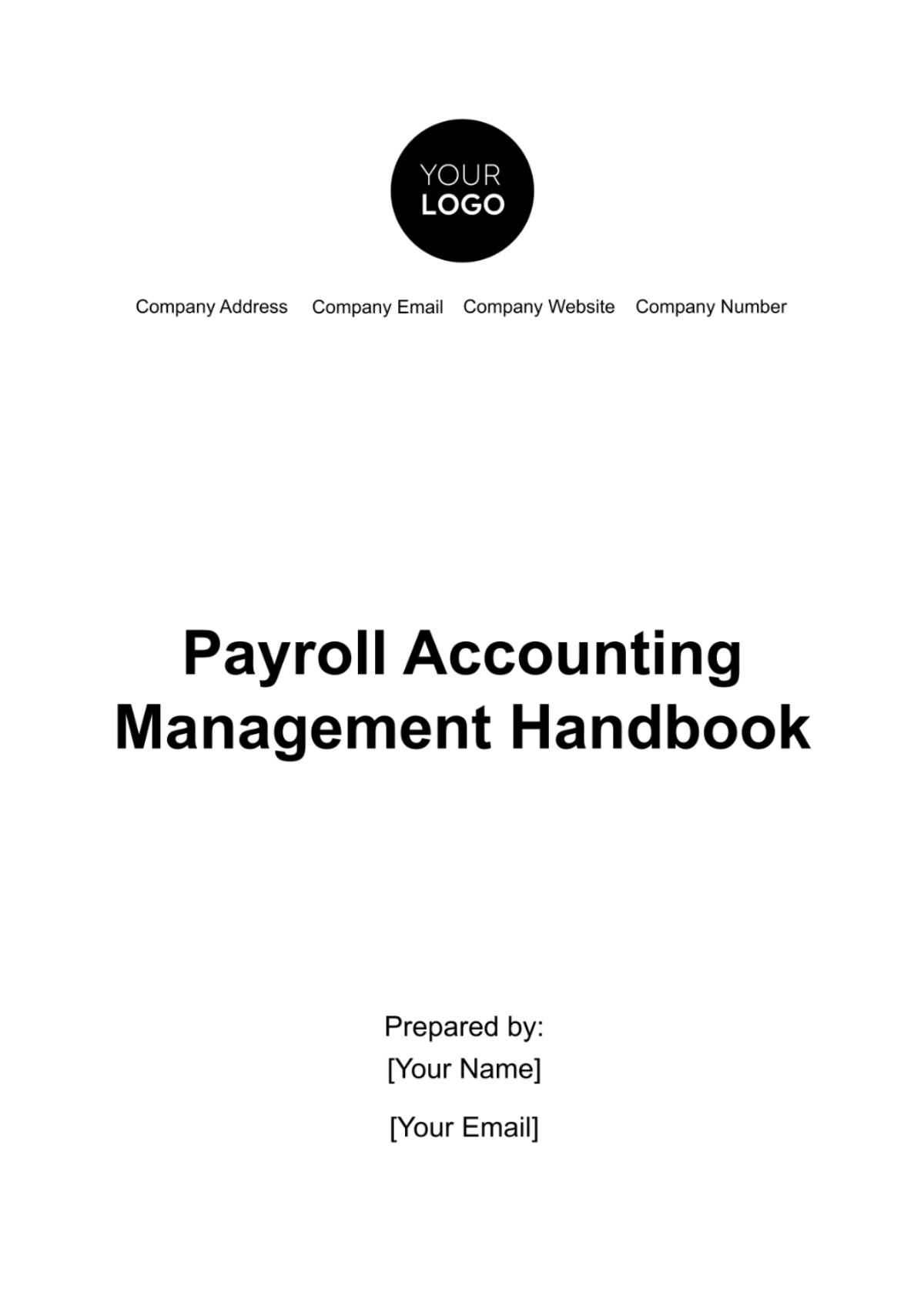 Payroll Accounting Management Handbook Template