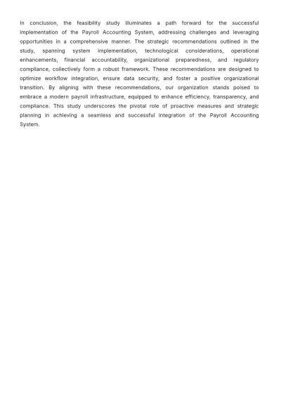 Free Payroll Accounting System Feasibility Study Template to Edit Online