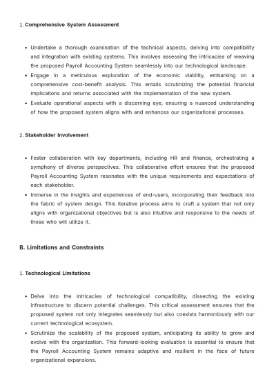 Free Payroll Accounting System Feasibility Study Template to Edit Online