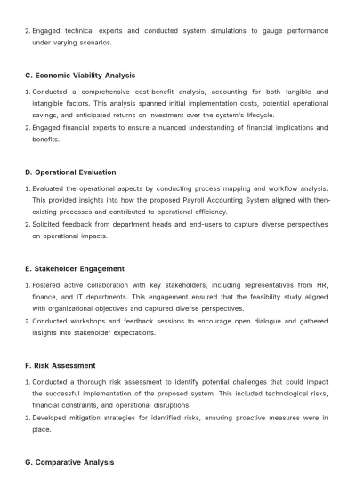Free Payroll Accounting System Feasibility Study Template to Edit Online