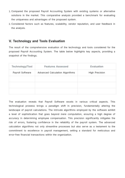 Free Payroll Accounting System Feasibility Study Template to Edit Online
