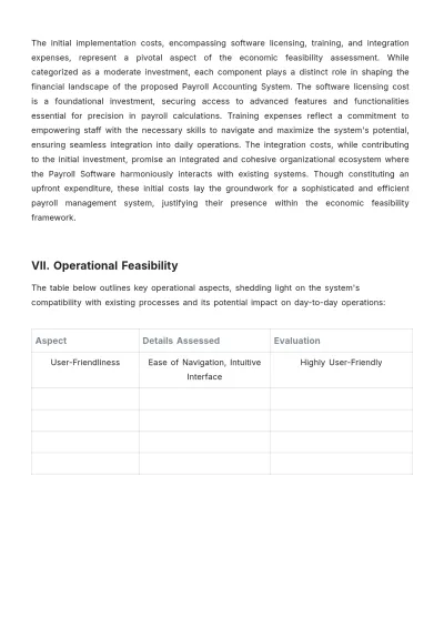 Free Payroll Accounting System Feasibility Study Template to Edit Online