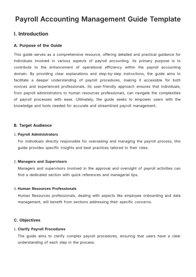 Free Payroll Accounting Management Guide Template to Edit Online