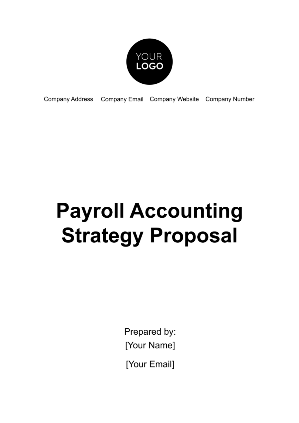 Payroll Accounting Strategy Proposal Template