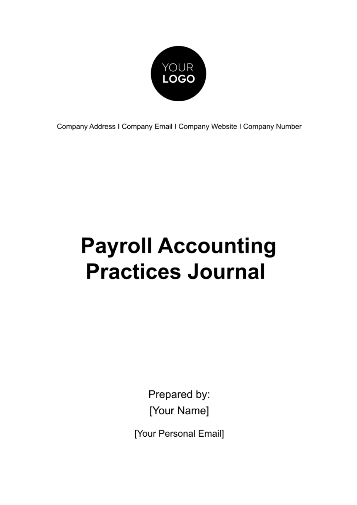 Payroll Accounting Practices Journal Template