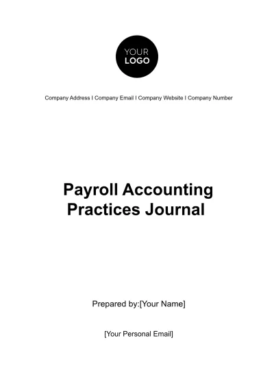 Free Payroll Accounting Practices Journal Template to Edit Online