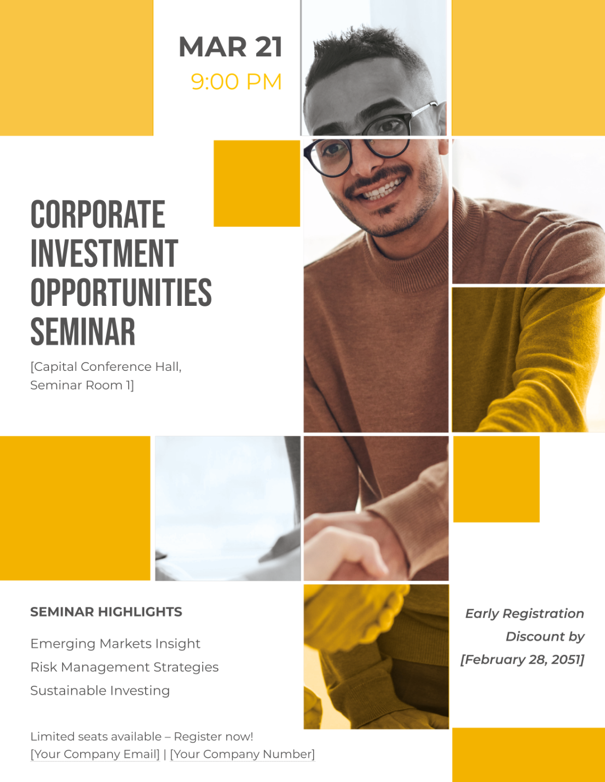 Corporate Investment Opportunities Seminar Flyer Template