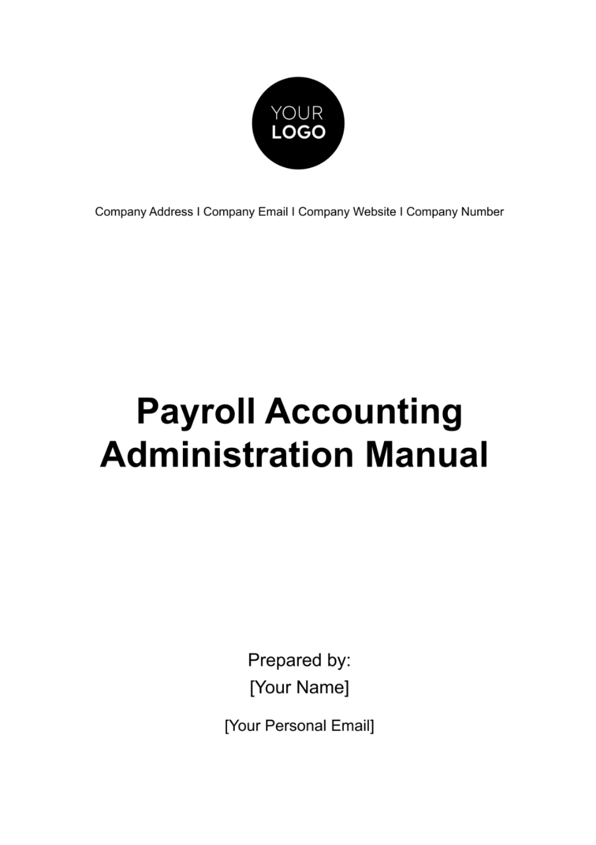 Payroll Accounting Administration Manual Template