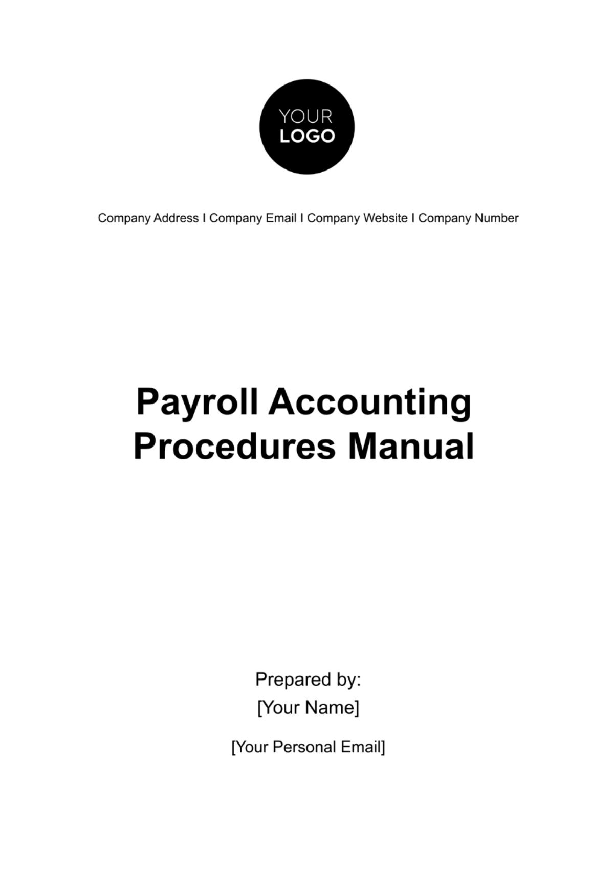 Payroll Accounting Procedures Manual Template