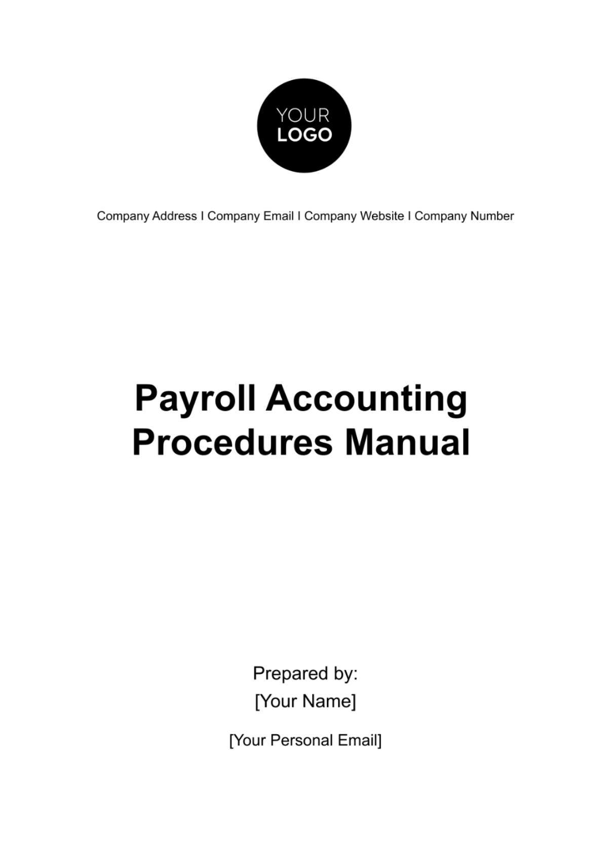 Payroll Accounting Procedures Manual Template