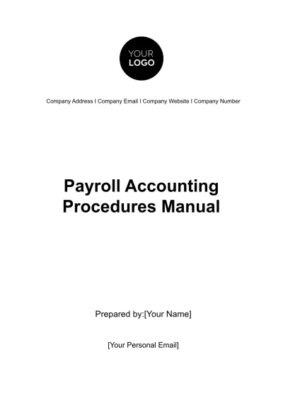 Free Payroll Accounting Procedures Manual Template to Edit Online
