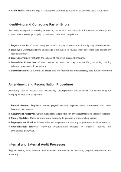 Free Payroll Accounting Procedures Manual Template to Edit Online