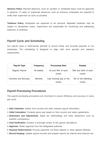 Free Payroll Accounting Procedures Manual Template to Edit Online