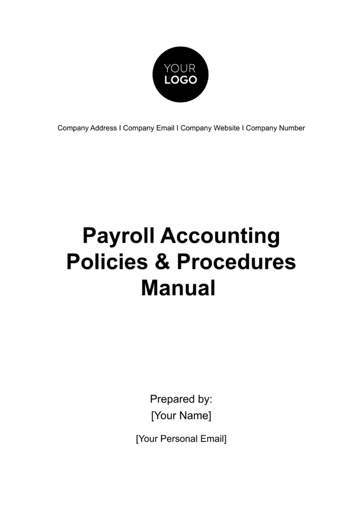 Payroll Accounting Policies & Procedures Manual Template