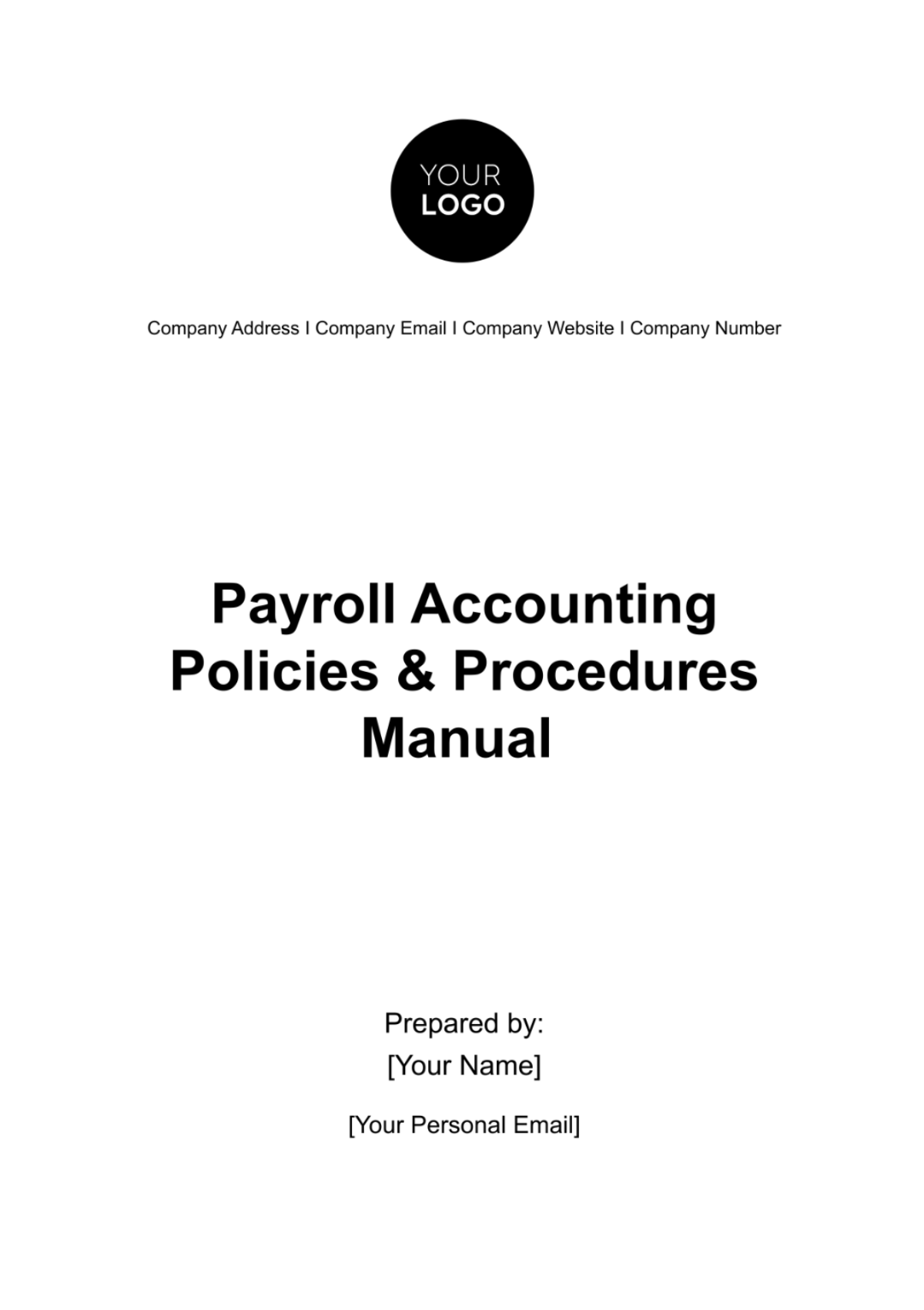 Payroll Accounting Policies & Procedures Manual Template