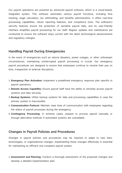 Free Payroll Accounting Policies & Procedures Manual Template to Edit Online