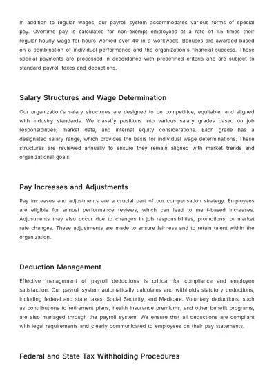 Free Payroll Accounting Policies & Procedures Manual Template to Edit Online