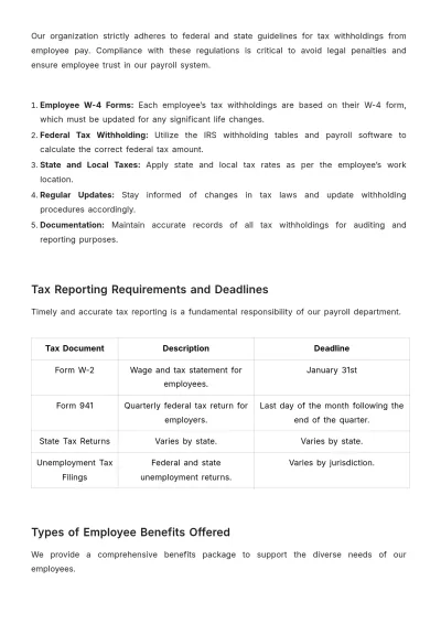 Free Payroll Accounting Policies & Procedures Manual Template to Edit Online