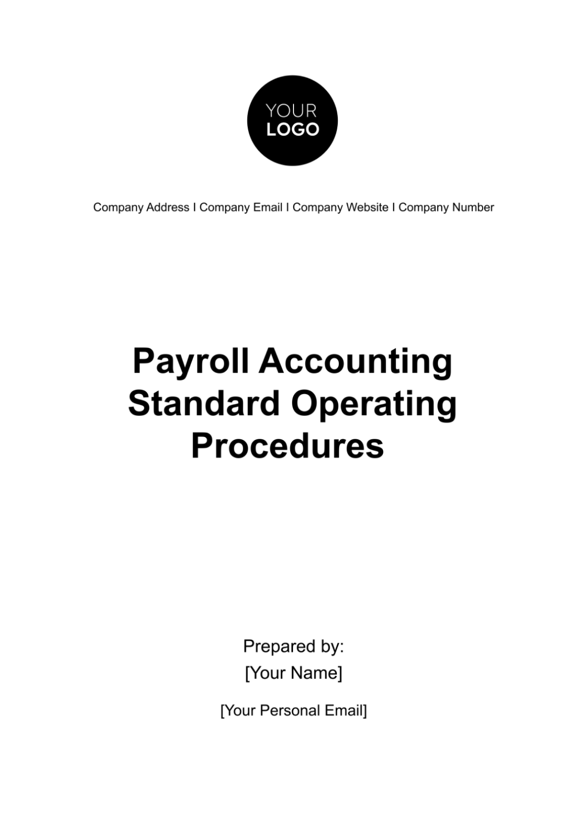 Payroll Accounting Standard Operating Procedures Template