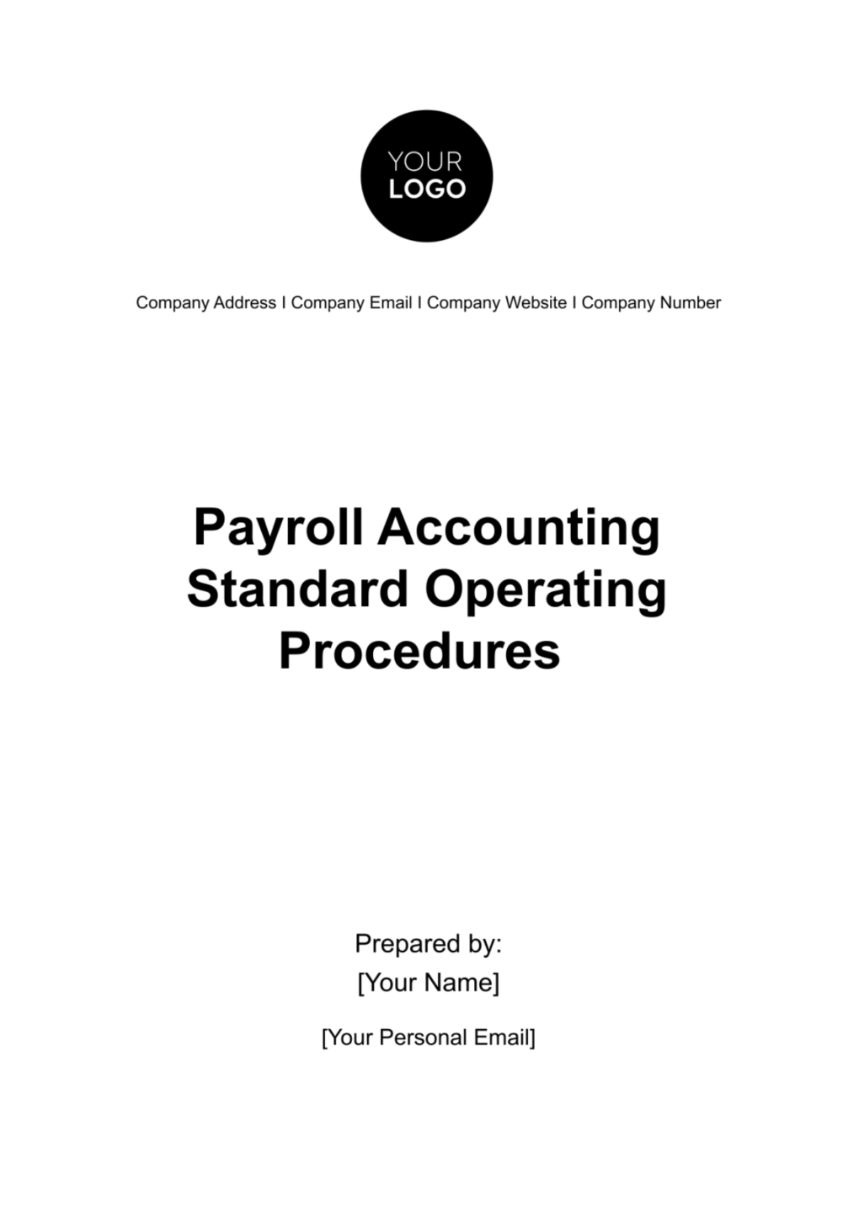 Payroll Accounting Standard Operating Procedures Template