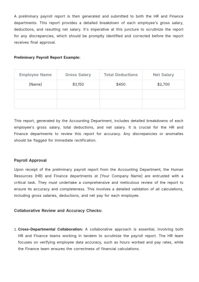 Free Payroll Accounting Standard Operating Procedures Template to Edit Online
