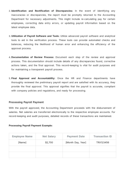 Free Payroll Accounting Standard Operating Procedures Template to Edit Online