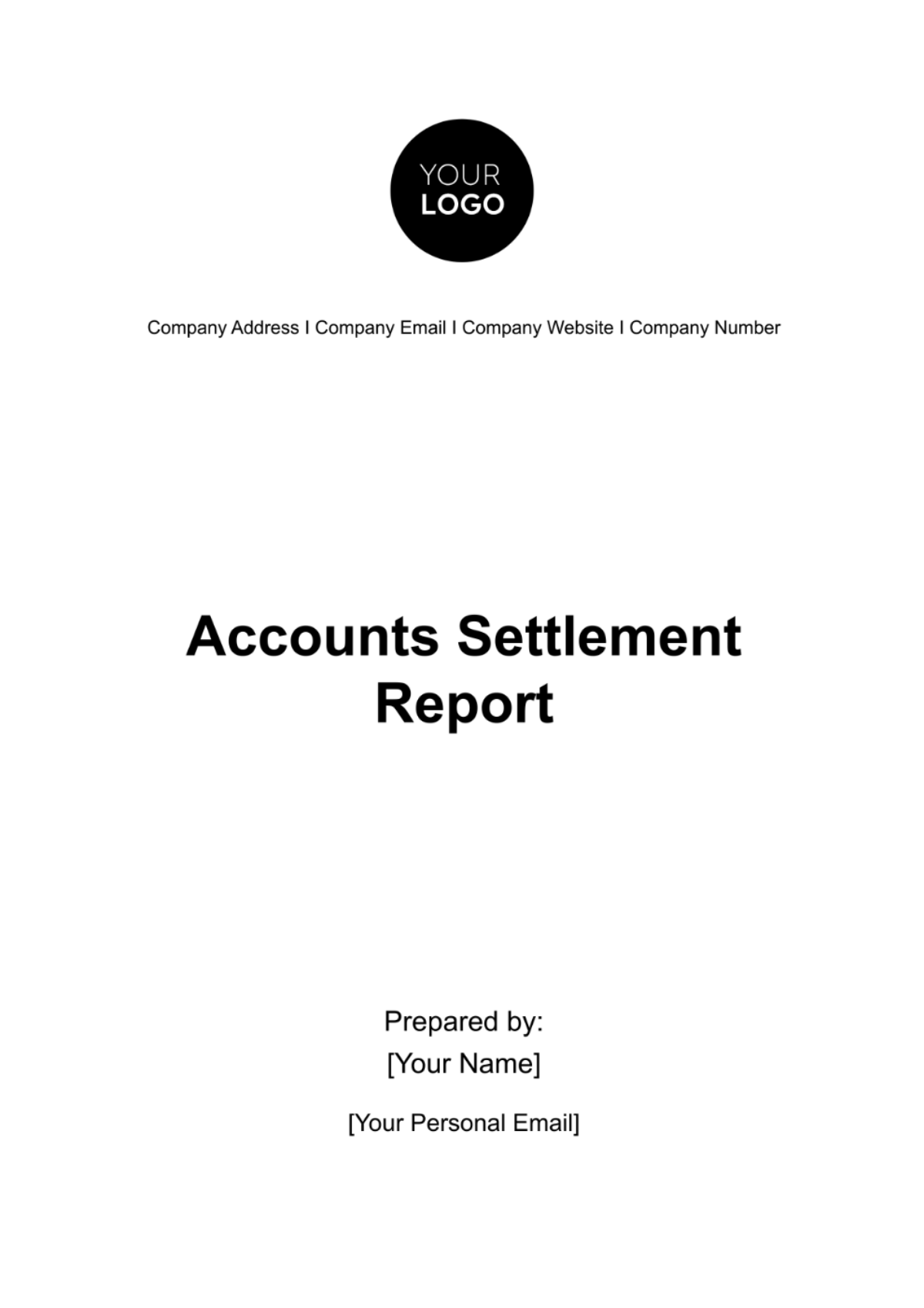 Free Accounts Settlement Report Template