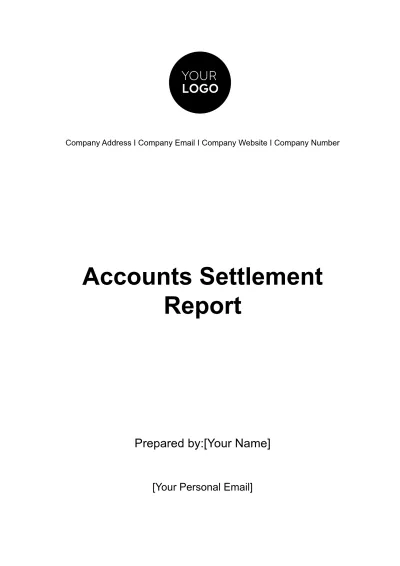 Free Accounts Settlement Report Template to Edit Online