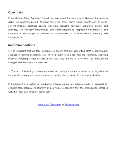 Free Accounts Settlement Report Template to Edit Online