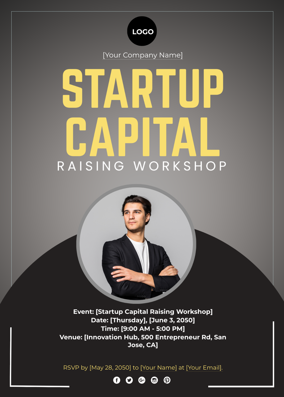 Startup Capital Raising Workshop Invitation Card Template