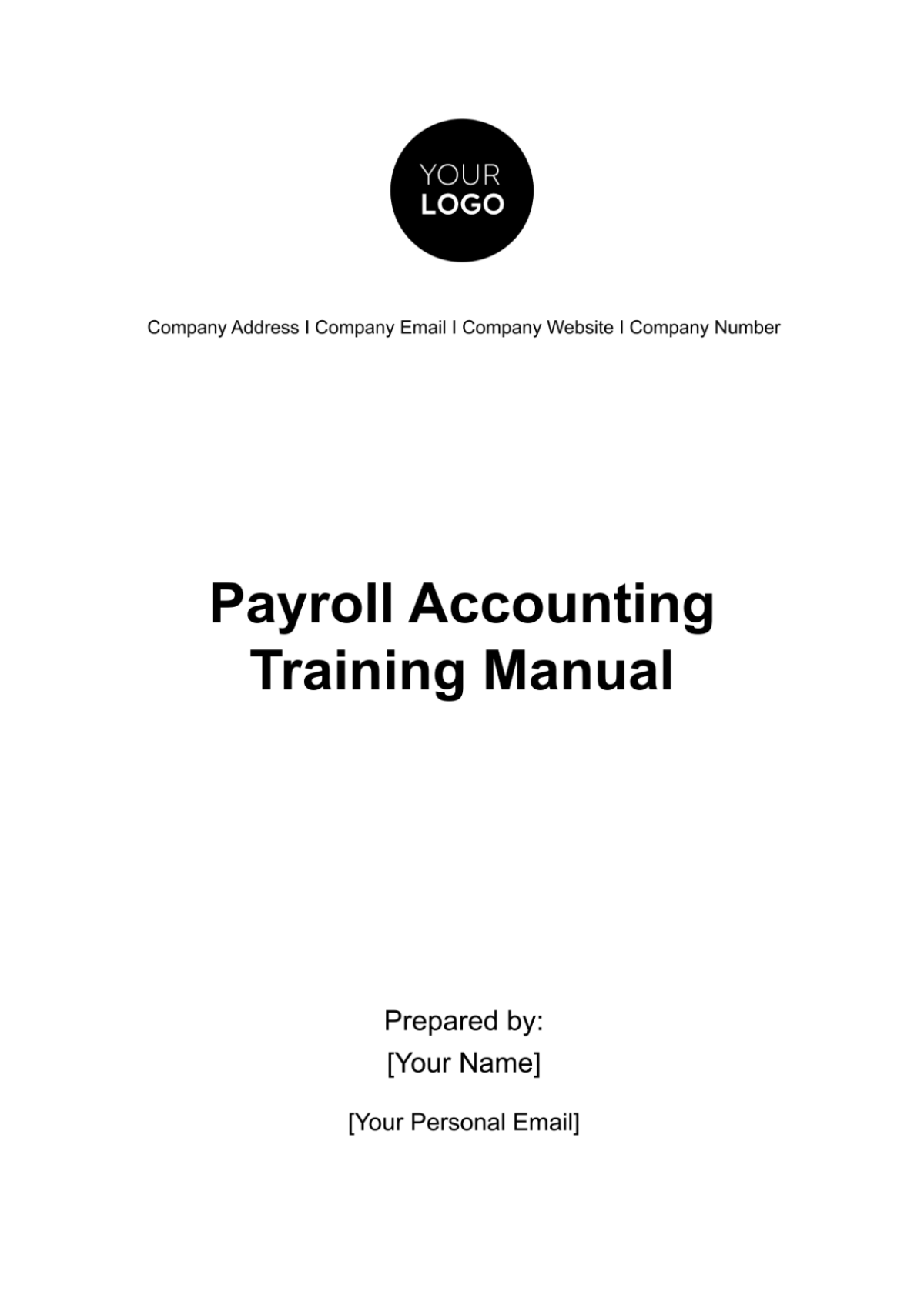 Payroll Accounting Training Manual Template