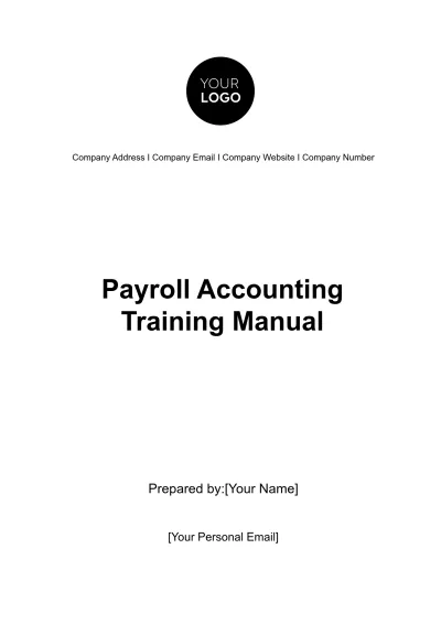Free Payroll Accounting Training Manual Template to Edit Online