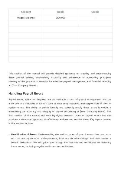 Free Payroll Accounting Training Manual Template to Edit Online