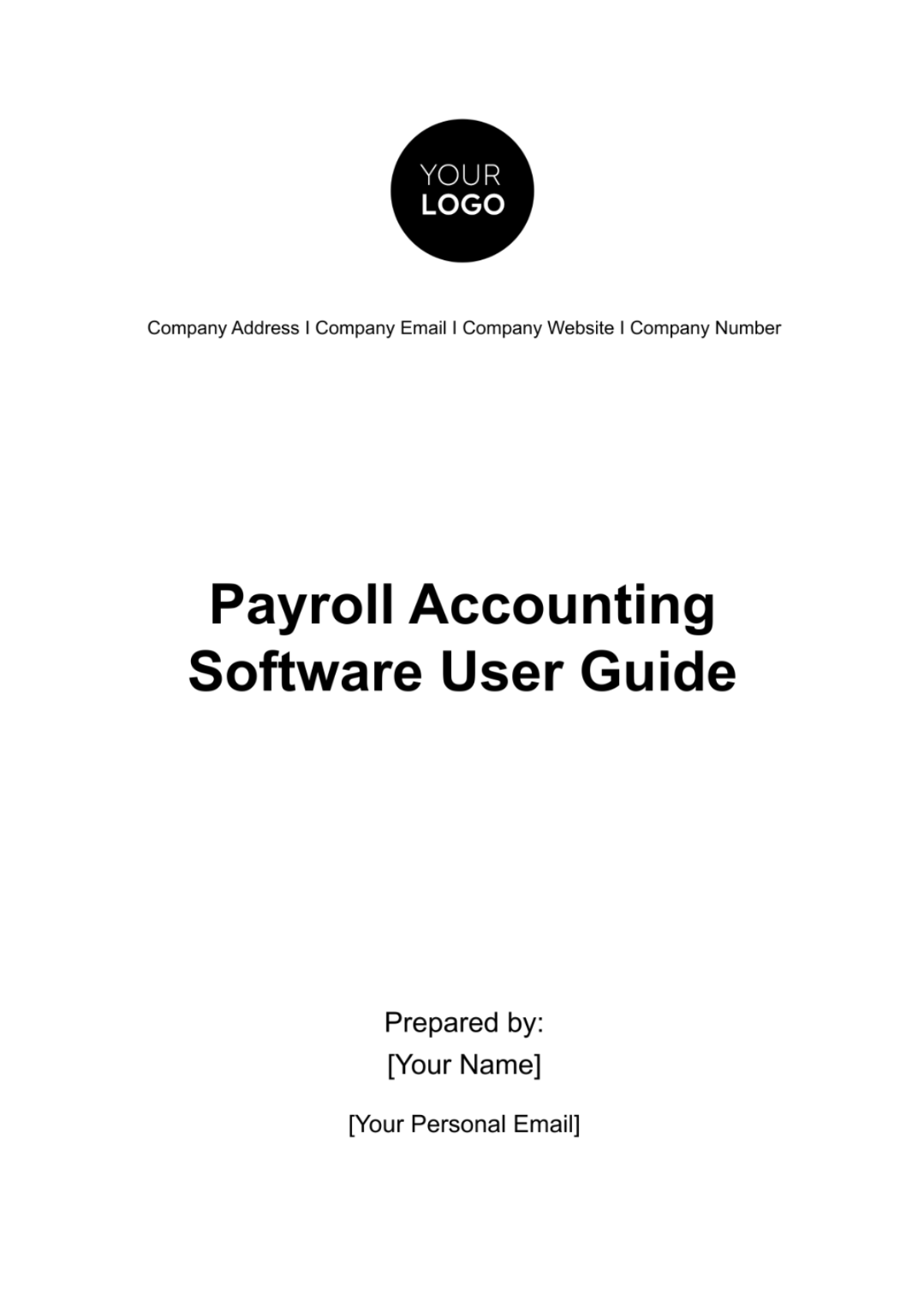 Payroll Accounting Software User Guide Template