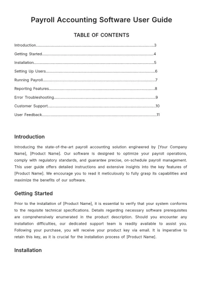 Free Payroll Accounting Software User Guide Template to Edit Online