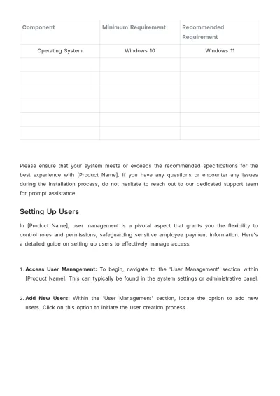 Free Payroll Accounting Software User Guide Template to Edit Online