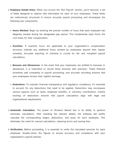 Free Payroll Accounting Software User Guide Template to Edit Online