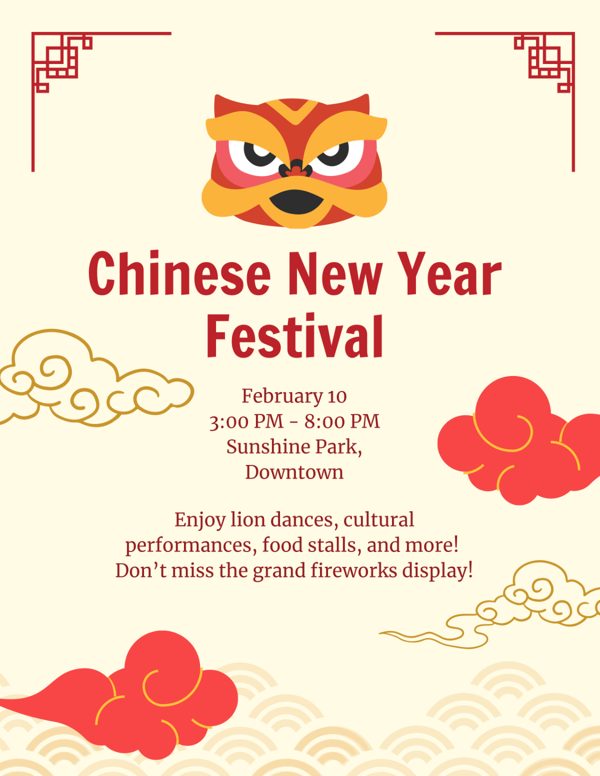 Free Chinese New Year Festival Template