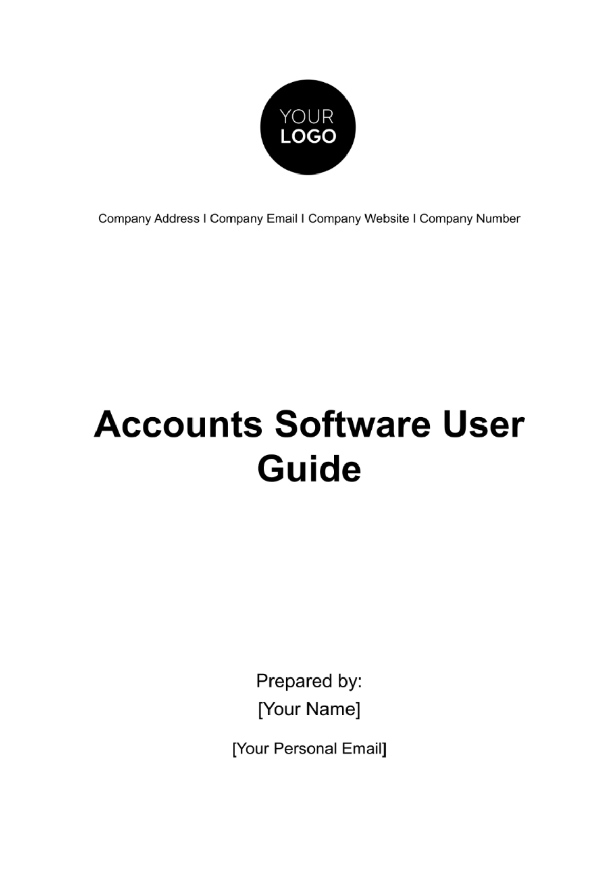 Accounts Software User Guide Template