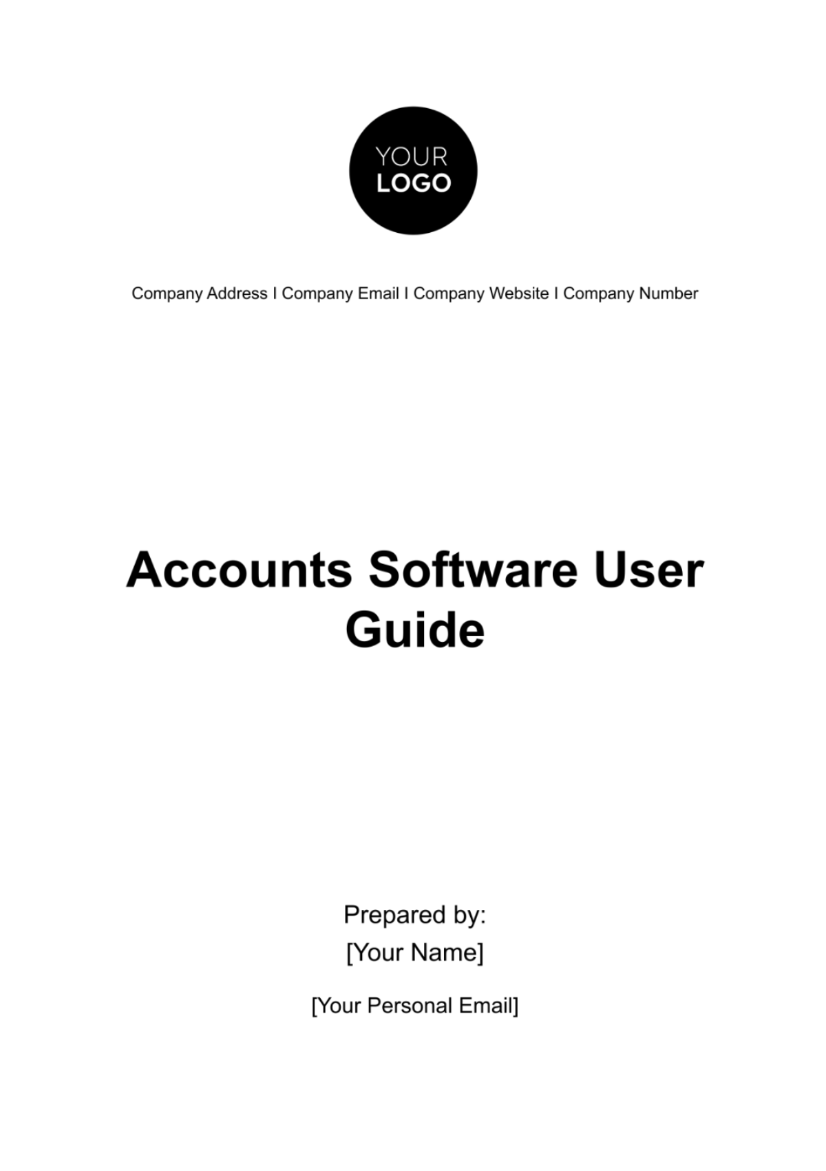 Accounts Software User Guide Template