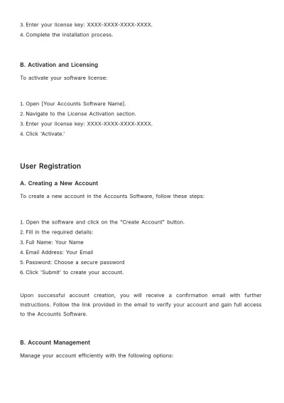 Free Accounts Software User Guide Template to Edit Online