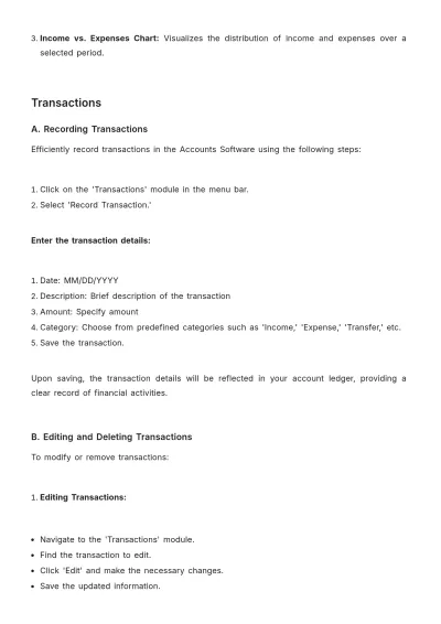 Free Accounts Software User Guide Template to Edit Online