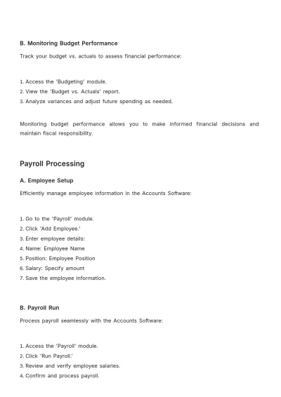Free Accounts Software User Guide Template to Edit Online