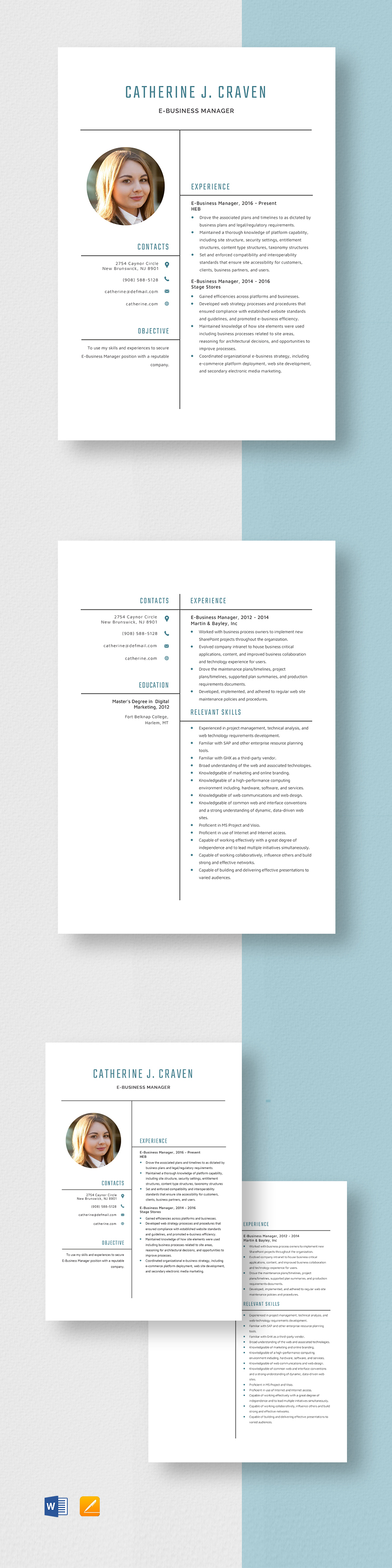 Music Business Manager Resume Template - Word, Apple Pages | Template.net