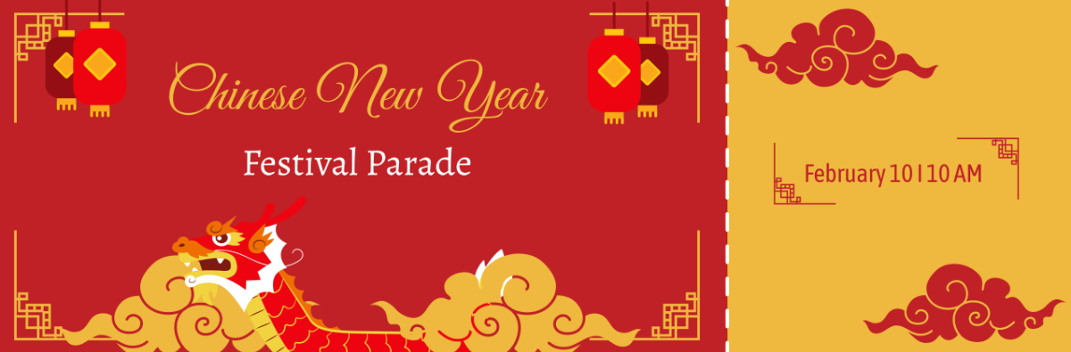 Chinese New Year Festival Parade Tickets Template
