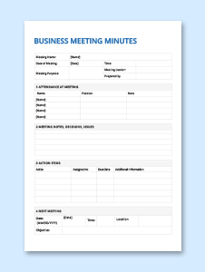 Church Meeting Minutes Template In Microsoft Word, Pdf 