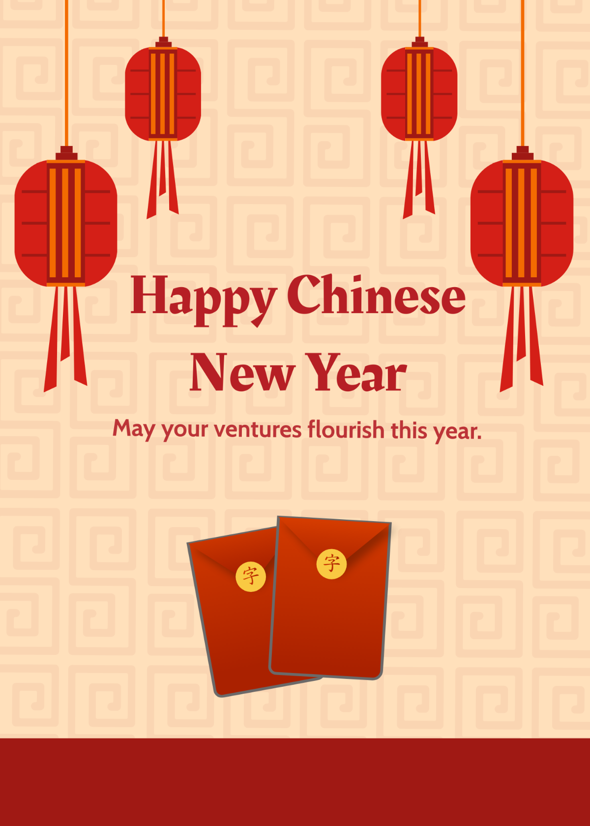Chinese New Year Wishes Message for Business Template