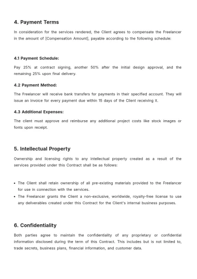 Free Freelance Job Contract Template to Edit Online