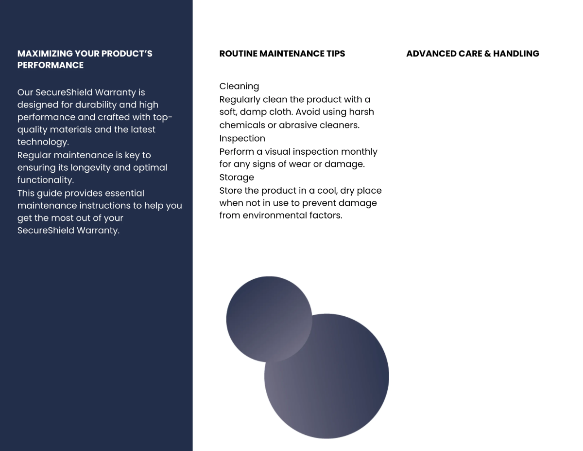 Free Product Maintenance Instructions Brochure Template to Edit Online