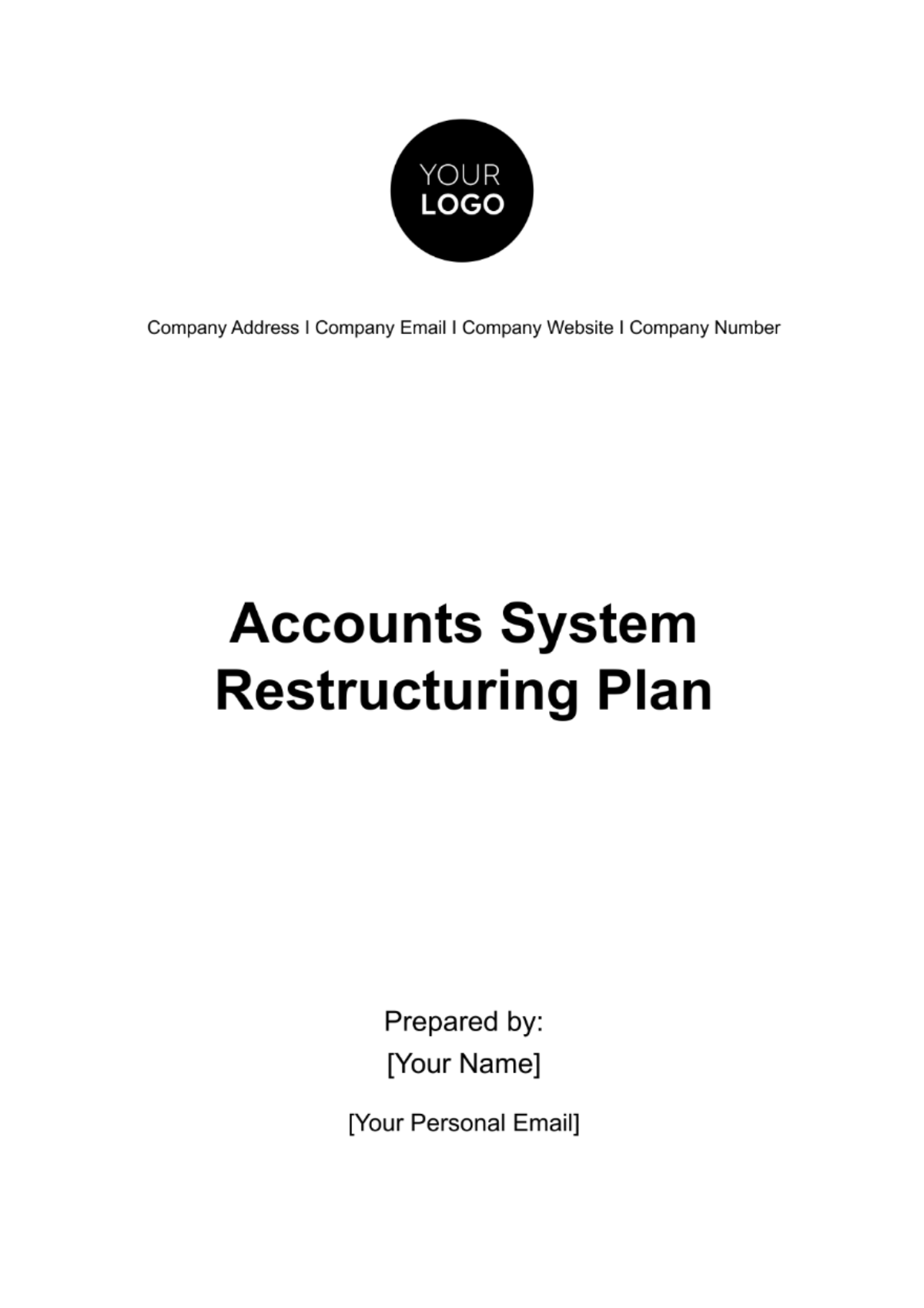 Accounts System Restructuring Plan Template